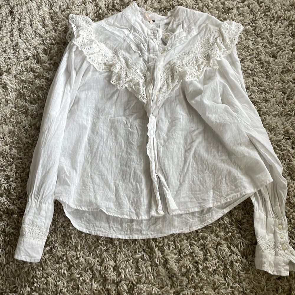 Free people white button up.